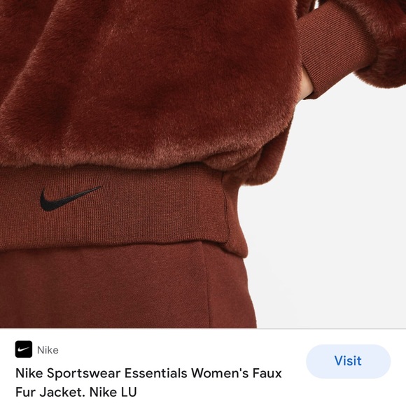 NWT NIKE ESSENTIALS FUR JACKET - Picture 6 of 8